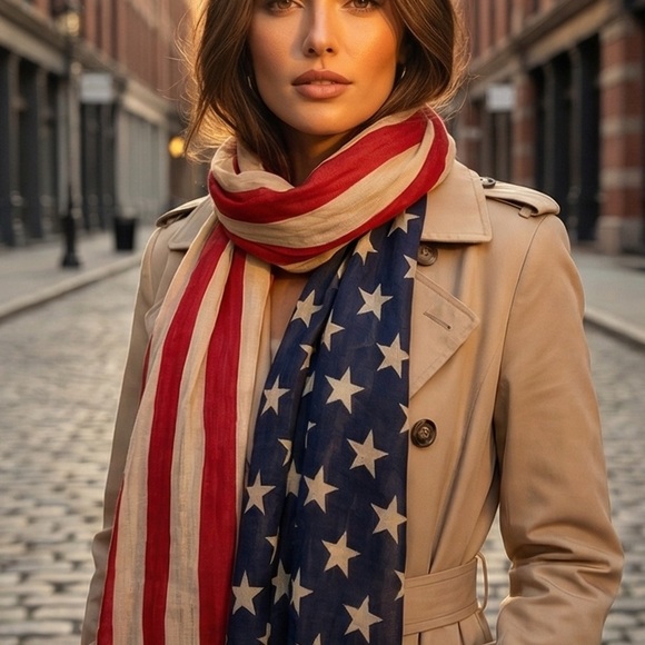 Accessories - Elegant Stars and Stripes Scarf